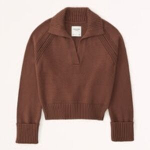 Abercrombie & Fitch Notch Neck Sweater Brown Sz XS